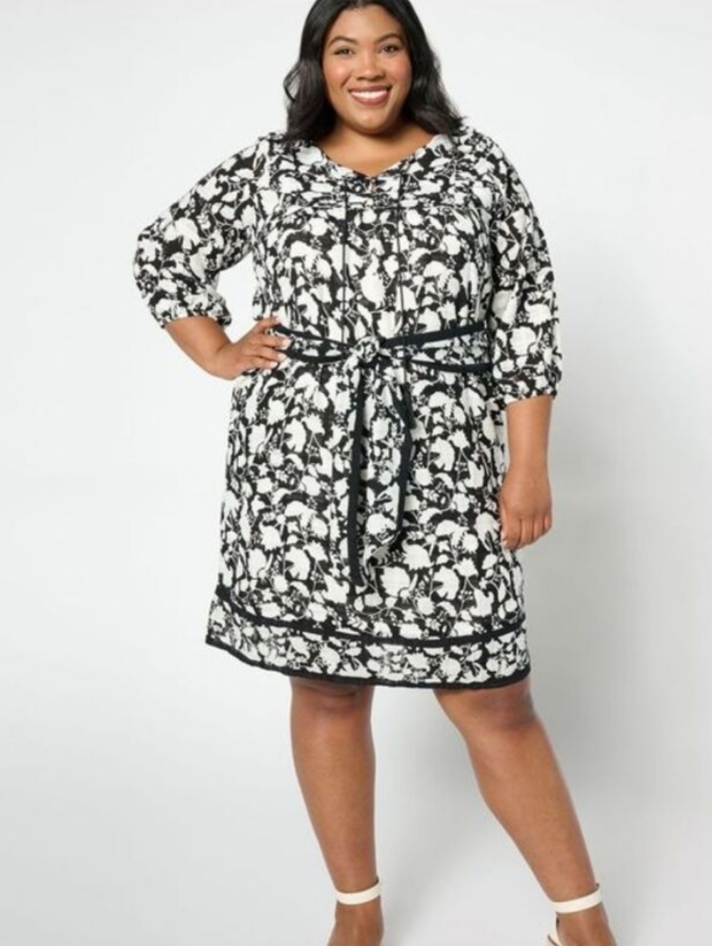 QVC Studio Park x Amy Stran Midi Dress with Tie Waist